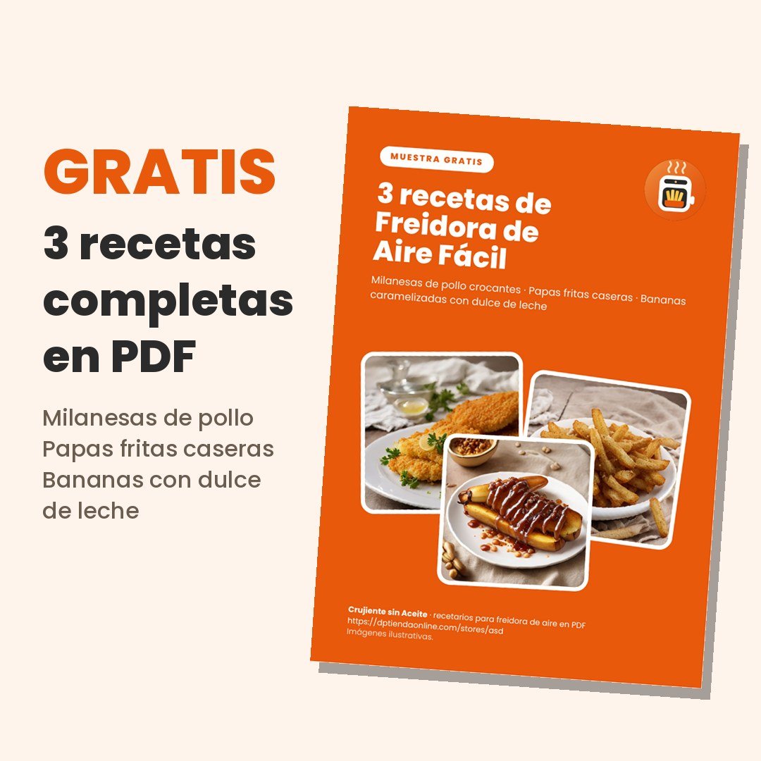 Muestra gratis: 3 recetas freidora de aire (PDF)