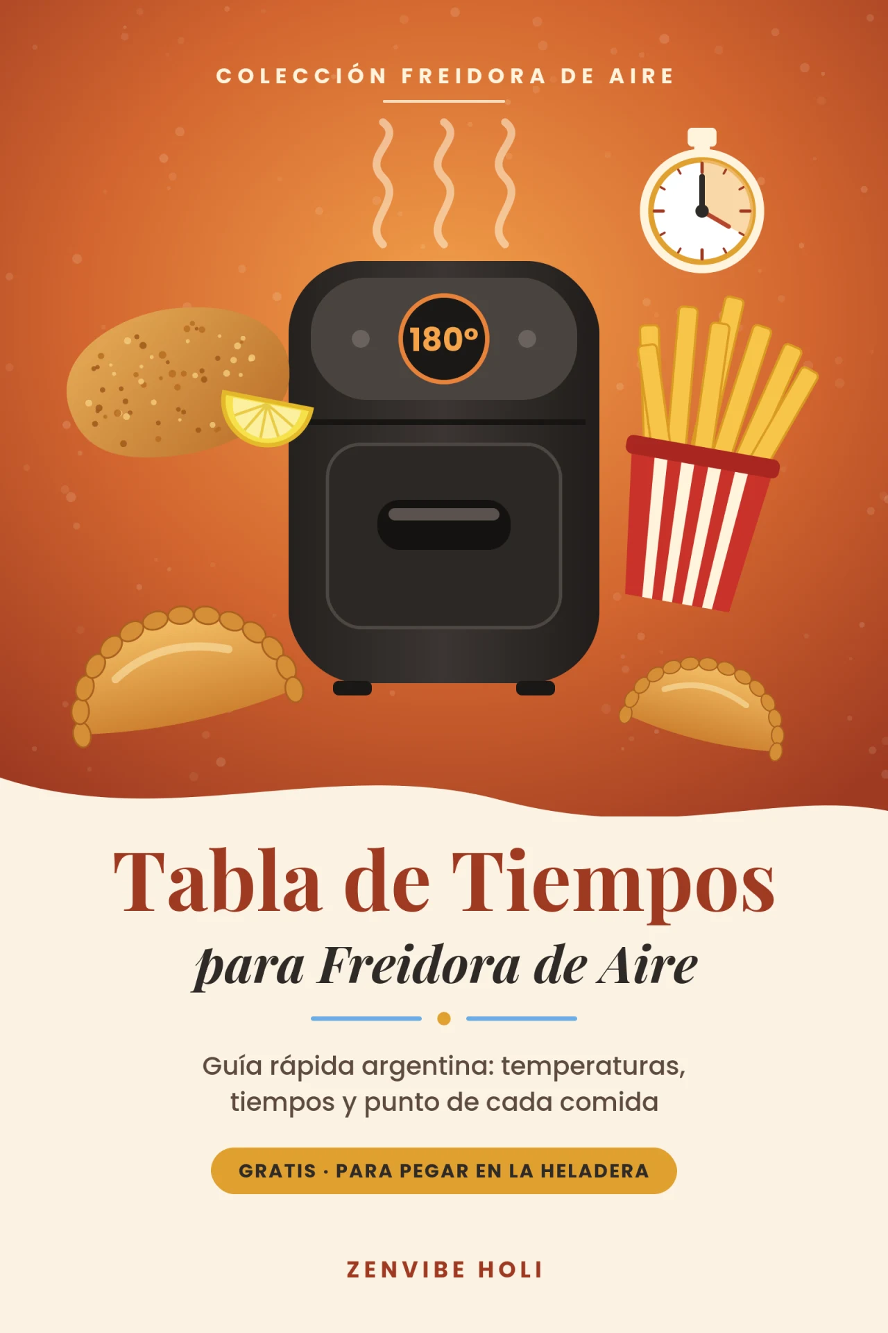 Tabla de tiempos freidora de aire gratis (PDF)
